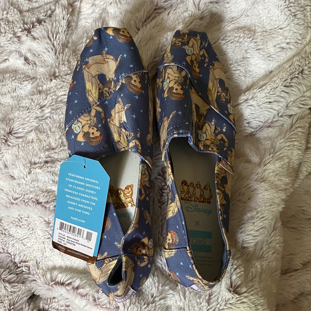 Toms Blue Disney Character Slip-On Shoes